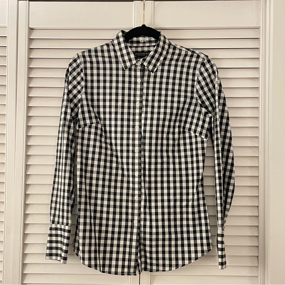 Banana Republic Riley Tailored Fit Gingham Shirt 0 - Picture 1 of 6